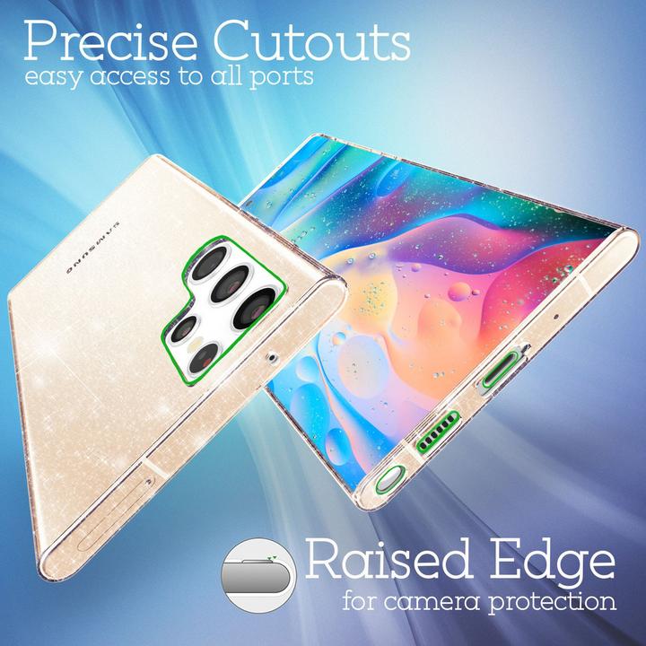 Produktbild Nalia Klare Glitzer Silikon Handyhülle (Samsung Galaxy S22 Ultra)