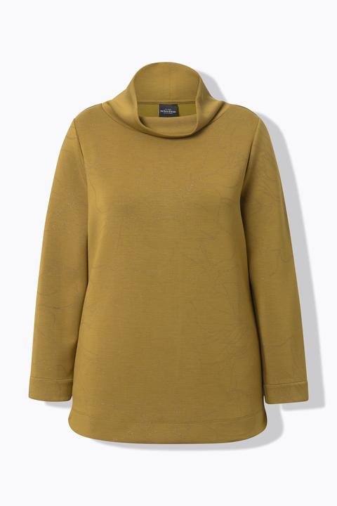 Produktbild Ulla Popken Sweatshirt, Glitzer-Blüten, Stehkragen, Modalmix