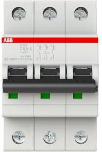 Actual product image ABB S203-Z0.5 Automatic circuit breaker 0.5A per M compact 3-pole