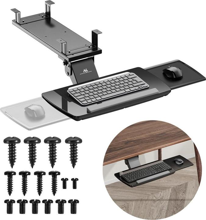 Immagine prodotto Maclean Untertisch-Tastaturhalter verstellbar max. 5kg schwarz MC-156 B