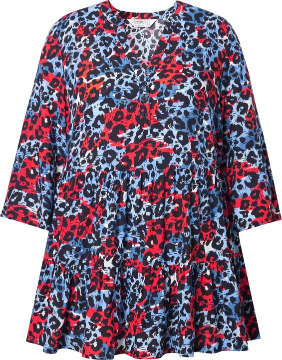 Produktbild Angel of Style Bluse, A-Linie, farbiges Leo-Muster, Volants (56)