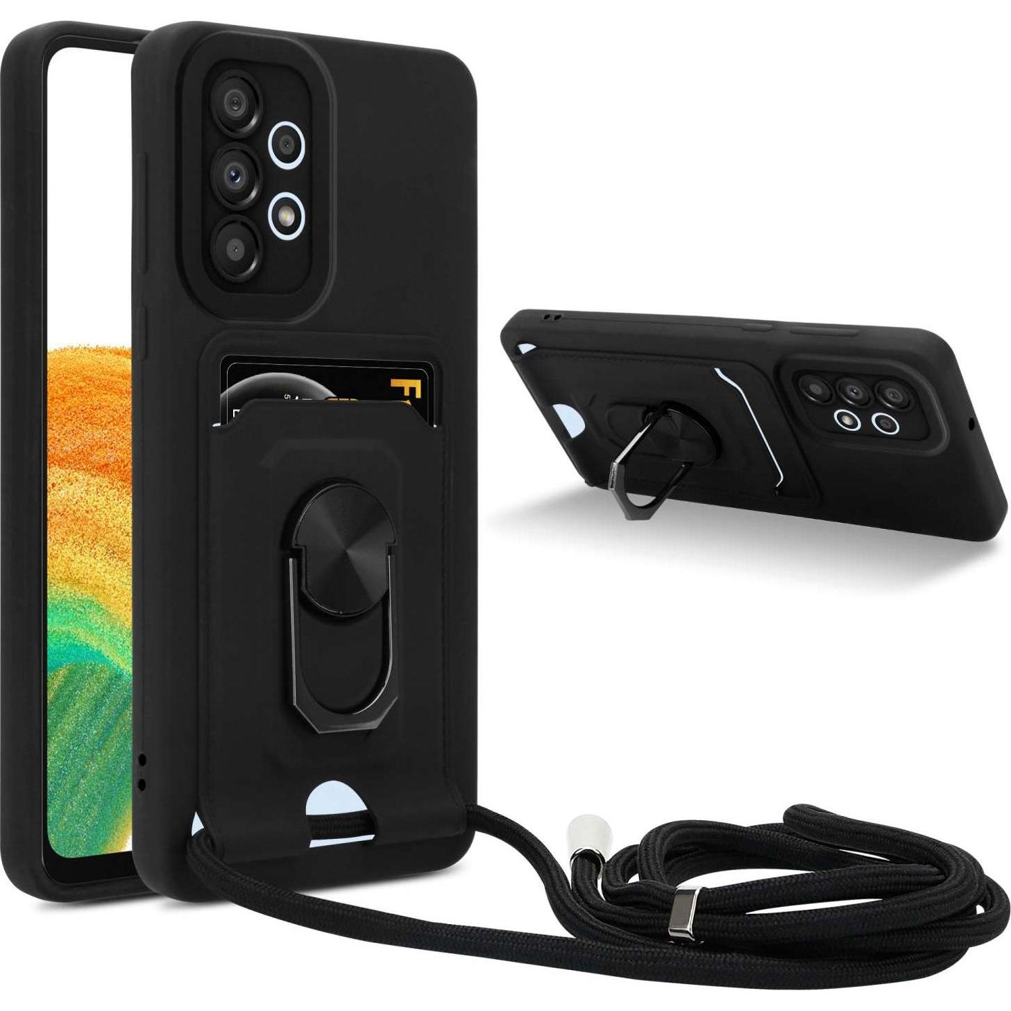 Cadorabo Handykette für Samsung Galaxy A33 5G mit Standfunktion, Handykette, Schwarz