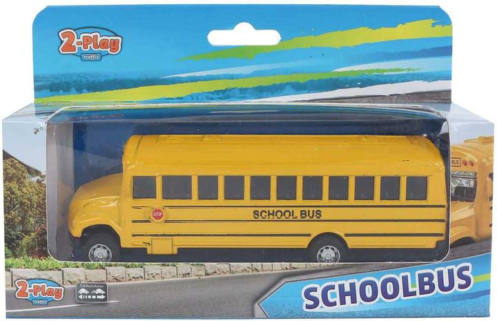 Productafbeelding 2-Play 2- Play Amerikanischer Schulbus mit Pull back – 14 cm
