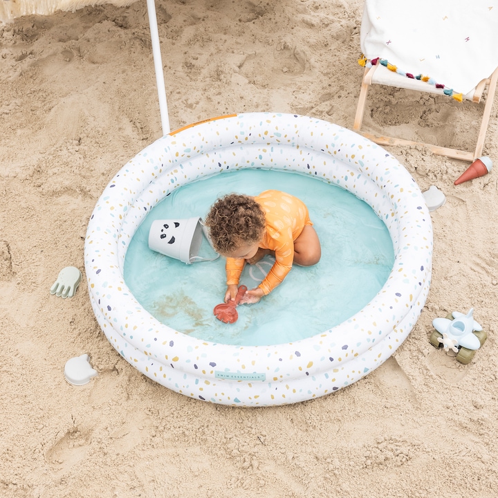 Actual product image Swim Essentials Swimming Pool 100 Cm White Terrazzo