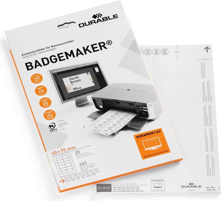 Image du produit Durable Étiquettes à insérer Badgemaker pour badges nominatifs