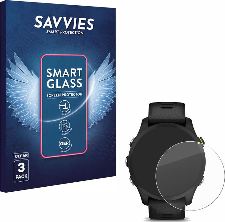 Savvies Panzer Schutzglas für Garmin Forerunner 255 / 255 Music Schutzfolie Displayschutz Display Schutz (Forerunner 255)