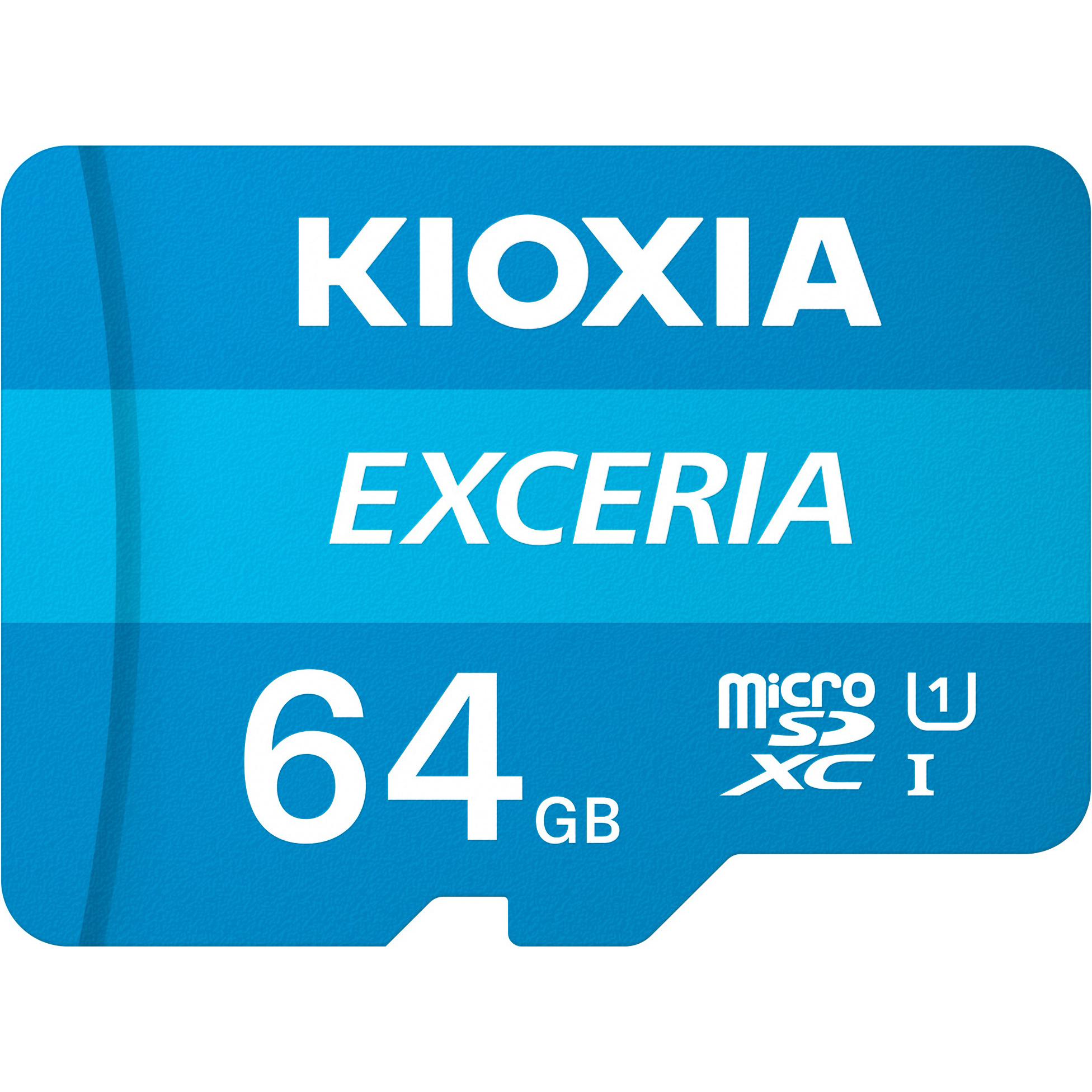 Kioxia Exceria (64 GB, microSDXC, U1, UHS-I), Speicherkarte, Blau