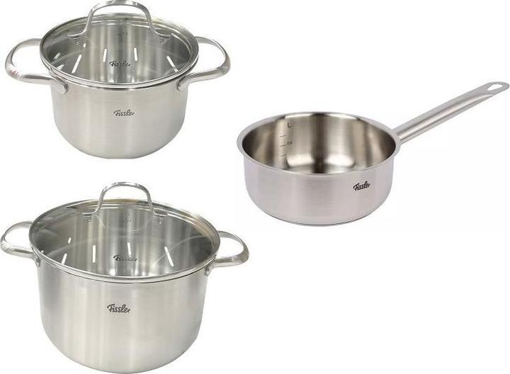 Actual product image Fissler San Francisco Set 3pcs (24 cm, Pan set + pot set, Stainless steel)