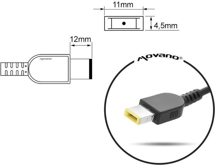 Immagine prodotto Mitsu caricabatterie per notebook 20v 3,25a prostoktny 11,0x4,5 pin - Yoga (65 W)