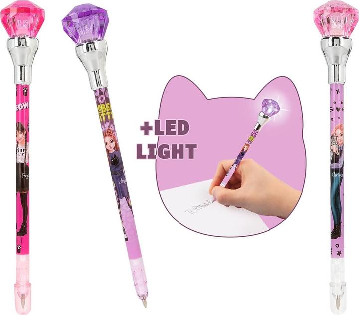 Top Model Topmodel - TOPModel Ballpen With Light Rebel Kitty - Purple, Pink (0413180) (Pink, Purple, 1x)