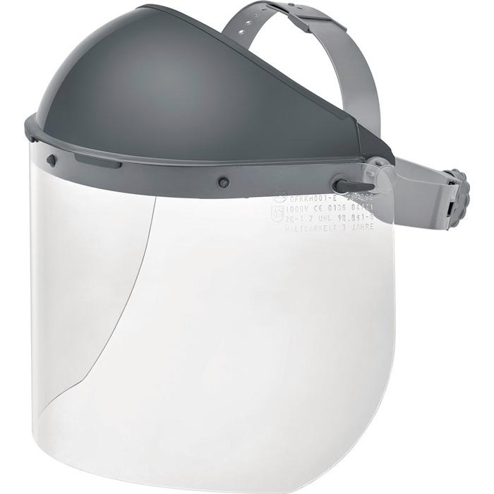 Aschua, Kopfschutz, Elektriker Gesichtsschutz GFKKH001-E PC, klar 460 x 200 x 1,5 mm EN 166, EN 170, GS-ET 29 (One Size)