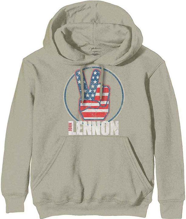 John Lennon Peace Fingers US Flag (Hoodie)