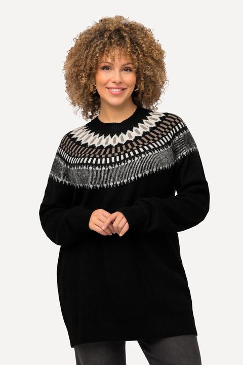 Produktbild Ulla Popken Norweger-Pullover, Rundhals, Langarm, weicher Feinstrick (62)