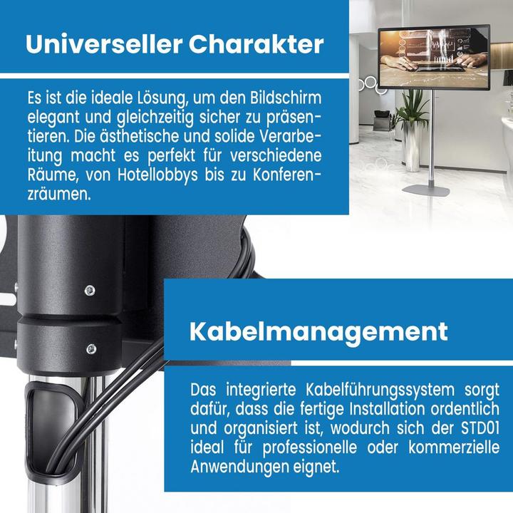 Image du produit edbak Support pour LCD/PC STD01 noir (80 kg, 40" - 75")