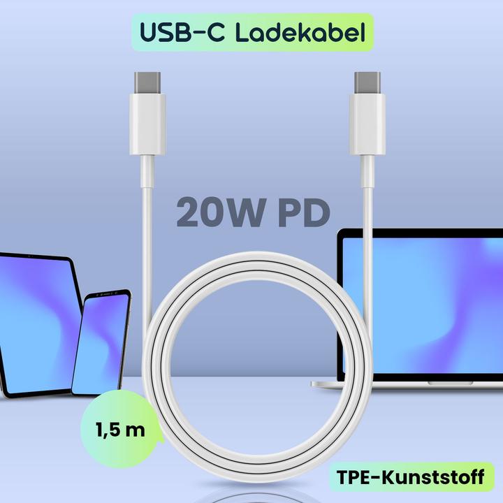 Actual product image Ideoon USB-C Ladekabel, PD, 1,5 m (1.50 m, 20 W)