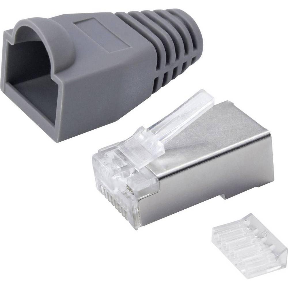 Thumbnail - Quadrios RJ-45 Steckverbinder Set-CAT 5e 1906C173 Stecker, gerade Polzahl 8P8C Grau 25 St., Elektronikkabel + Stecker, G...