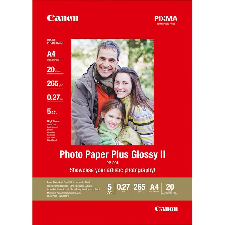 Actual product image Canon PP-201 Plus Glossy II (260 g/m², A4, 20 x)