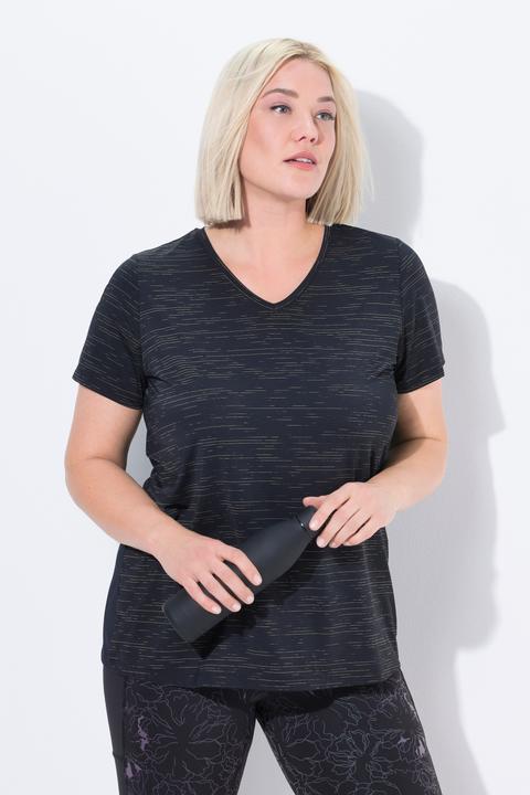 Produktbild Ulla Popken Funktionsshirt, Mesheinsätze, V-Ausschnitt, Halbarm (56)