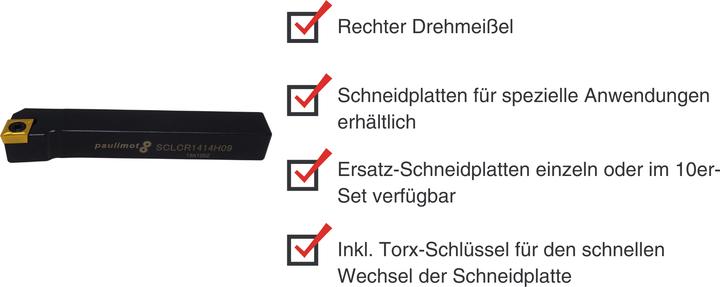 Actual product image Paulimot Drehmeissel mit Schneidplatte 14 x 14 mm SCLCR1414H09