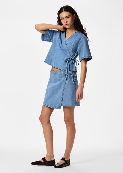 Produktbild Pieces PCFLORA MW WICKEL DENIM Minirock (S)
