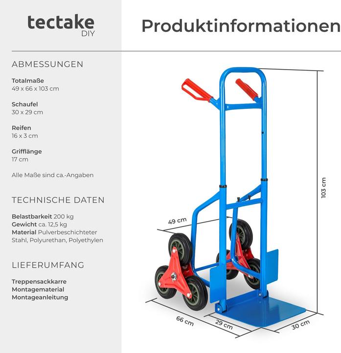 Image du produit tectake Diables d'escalier (100 kg)