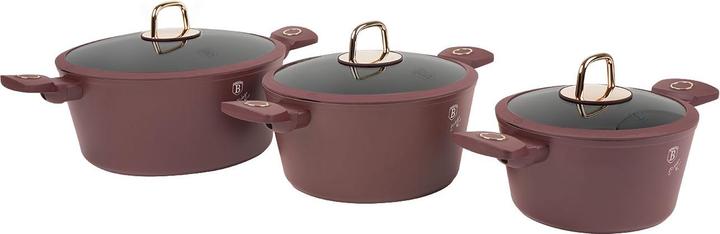 Immagine prodotto BerlingerHaus Set da cucina con utensili e sottopentola, 15 pezzi, bordeaux (24 cm, Set di pentole e padelle da cucina, Alluminio)
