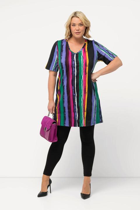 Immagine prodotto Ulla Popken Maglia dal taglio lungo e svasato con stampa, scollo a V e mezze maniche (68)