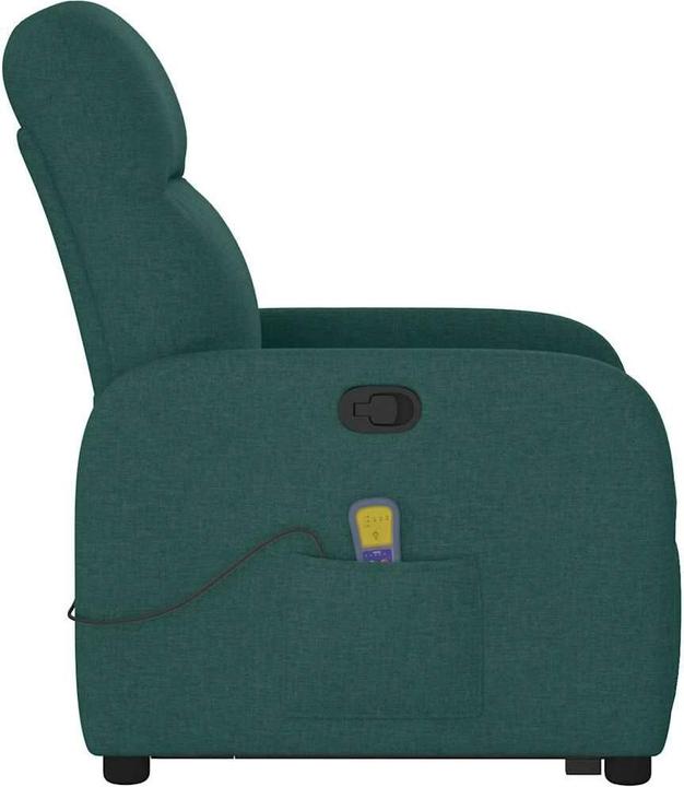 Immagine prodotto vidaXL Poltrona massaggiante con ausilio stand-up in tessuto verde scuro