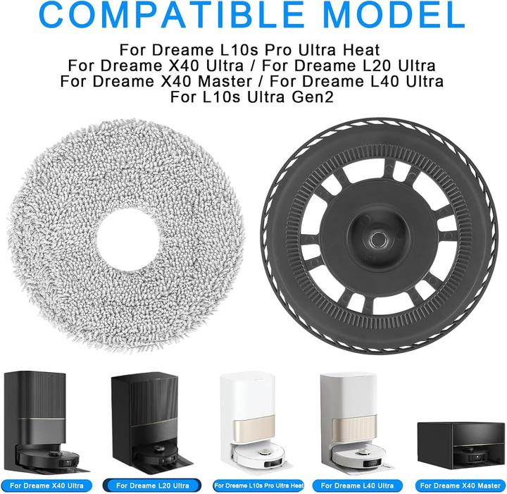 Produktbild Plutoos Mop Pad & Halter Set für Dreame X40 L40 L10s Ultra