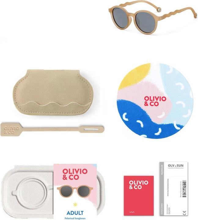 Actual product image Olivo & Co Sonnenbrille TEEN & ADULT Oval Classic Sand beige