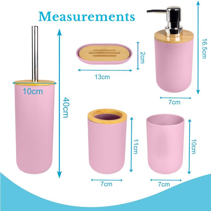 Actual product image Intirilife Badezimmer Zubehör Set inkl. Zahnputzbecher Seifenschale Seifenspender Toilettenbürste