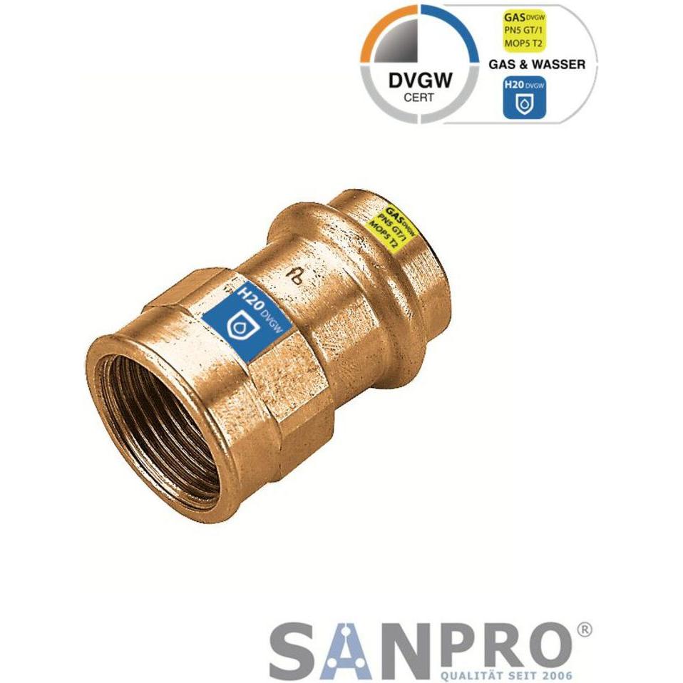 Sanpro, Rohrverbindungstechnik, CUPRESSK Pressfitting Übergang Innengewinde Übergangsmuffe V 35 - 1"