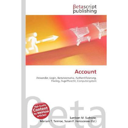 Thumbnail - Account, Fachbücher von Lambert M. Surhone, Miriam T. Timpledon, Susan F. Marseken