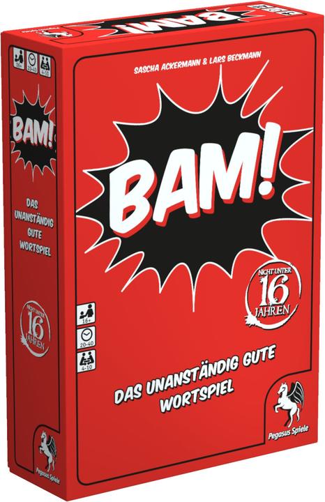Actual product image Pegasus Bam. The indecently good pun (German, 4 - 10 Players)
