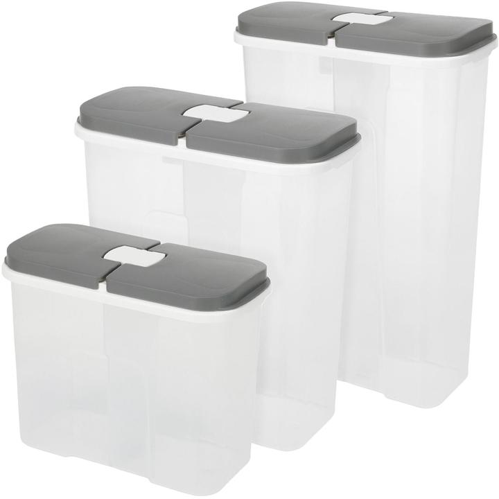 Actual product image Excellent Houseware Set of 3 storage jars with 2 compartments each, 2100 ml, 2850 ml, 3550 ml (2.10 l)