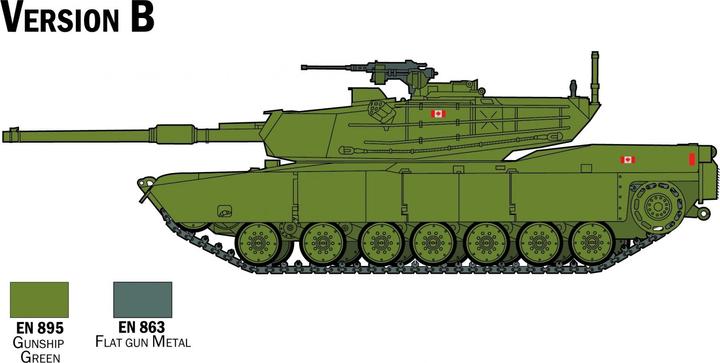 Actual product image 1:72 scale model set M-1 Abrams