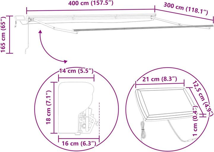 Produktbild vidaXL Einziehbare Markise (3 m)