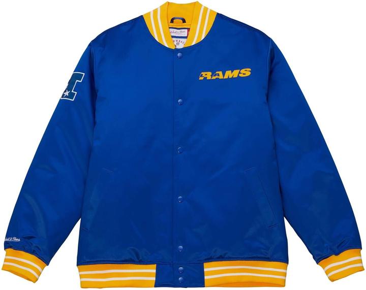 Actual product image Mitchell & Ness NFL Heavyweight Satin Jacket for Men Los Angeles Rams (L)