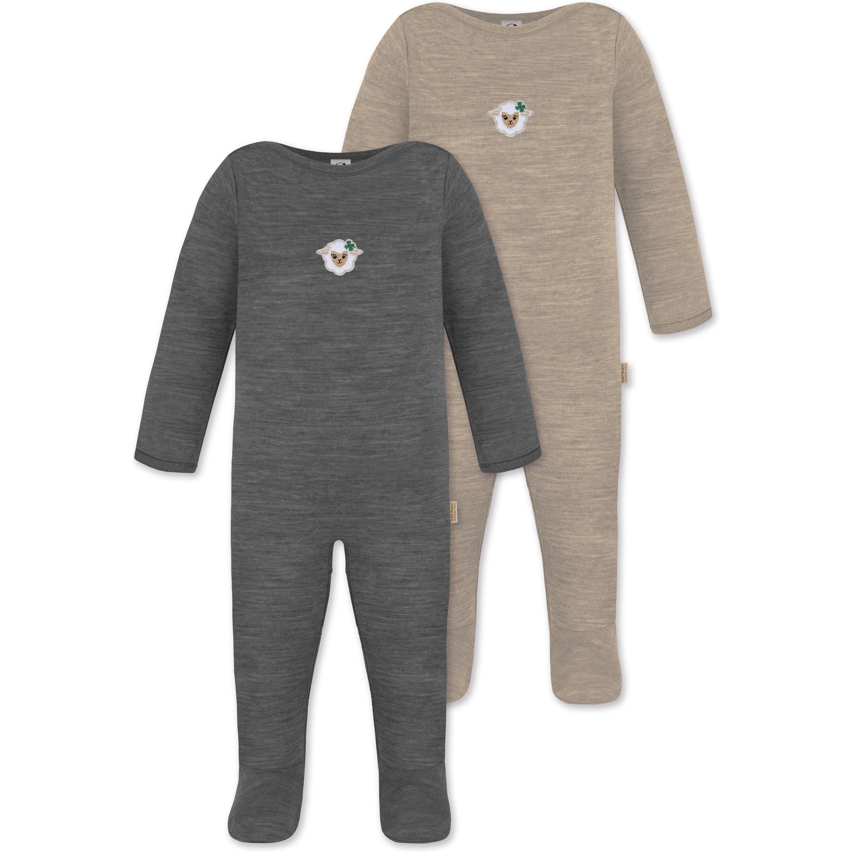 Thumbnail - Normani, Herren, Strampler, 2er Pack MERINO Baby Merino Strampler „Levin" - 9413, Beige, (92)