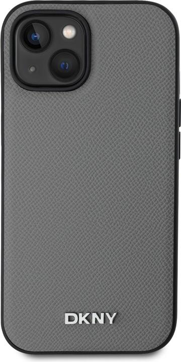 Image du produit DKNY PU Leather Silver Metal Logo Magsafe Case pour iPhone 15 Grey (Apple iPhone 15)