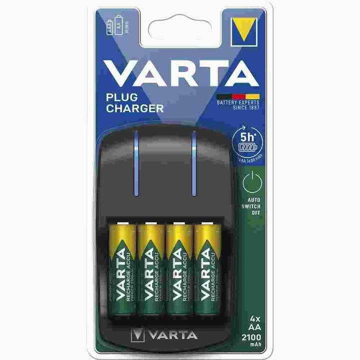 Produktbild Varta Plug Charger (4 Stk., AA, 2100 mAh, Ladegerät inkl. Akku)