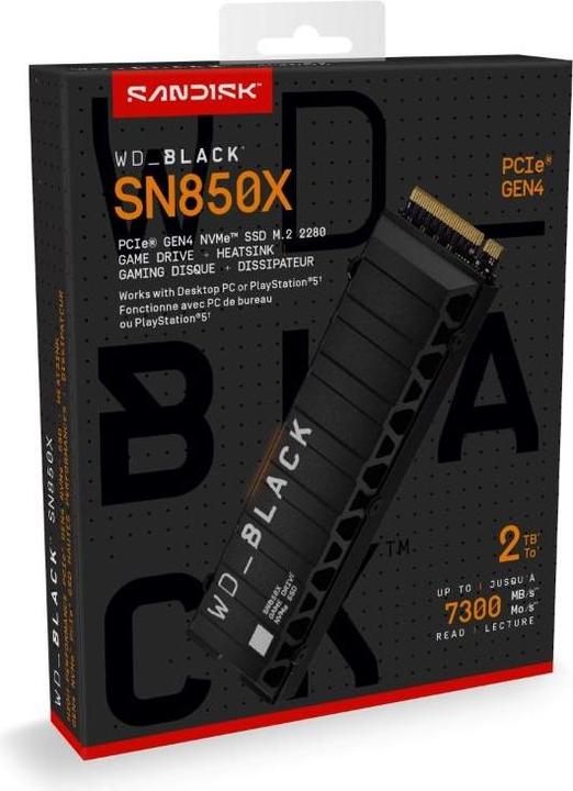Produktbild WD Black SN850X mit Heatsink powered by SANDISK (2000 GB, M.2 2280)