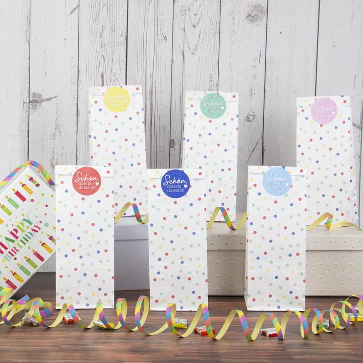 Actual product image Papierdrachen 24 birthday bags - confetti (24 Piece)