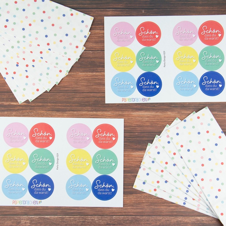 Actual product image Papierdrachen 24 birthday bags - confetti