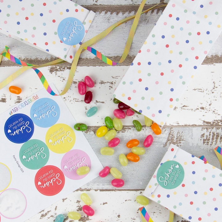 Actual product image Papierdrachen 24 birthday bags - confetti