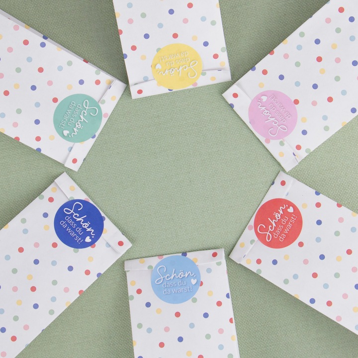 Actual product image Papierdrachen 24 birthday bags - confetti