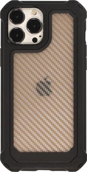 Actual product image PhoneLook Military Elite compact cover with semi-transparent carbon backing (Apple iPhone 13 Pro)