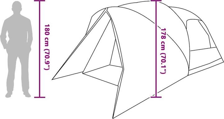 Produktbild vidaXL Campingzelt (Kuppelzelt, 8.40 kg, 4 Personen)