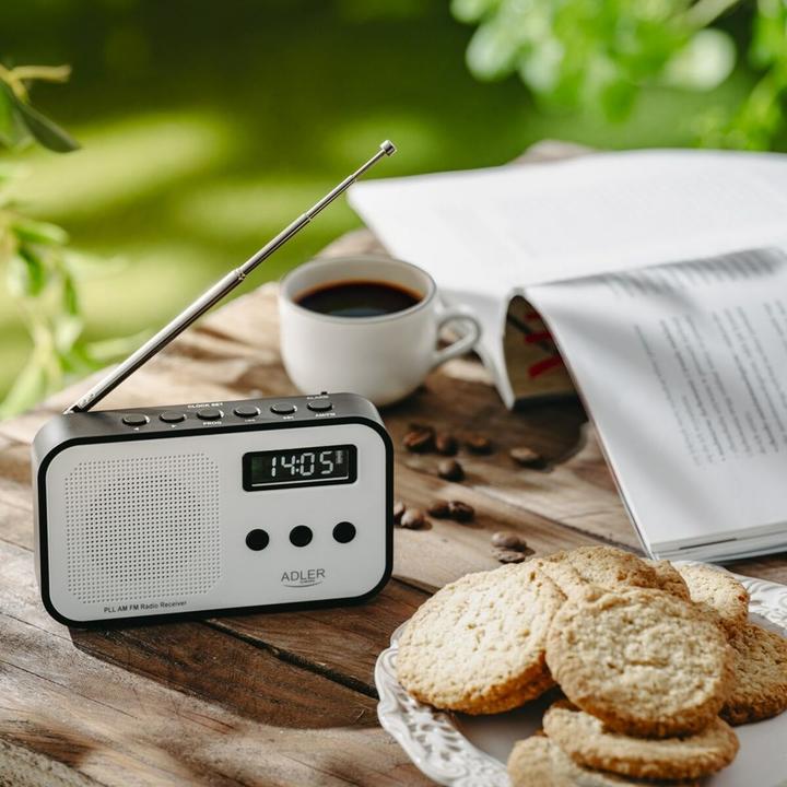 Actual product image Adler Interactive solution | Digital radio PLL AM/FM | AD 1907 | Alarm function | White/Black (AM, FM)