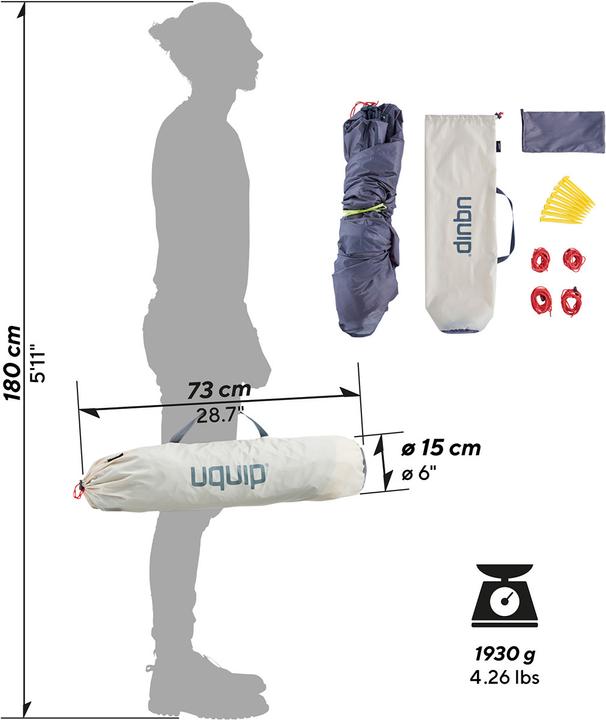Actual product image Uquip Buzzy beach shell (beach tent, 2 kg, 3 persons)